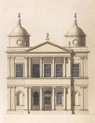 Progetto per una chiesa. Elevazione della facciata ovest